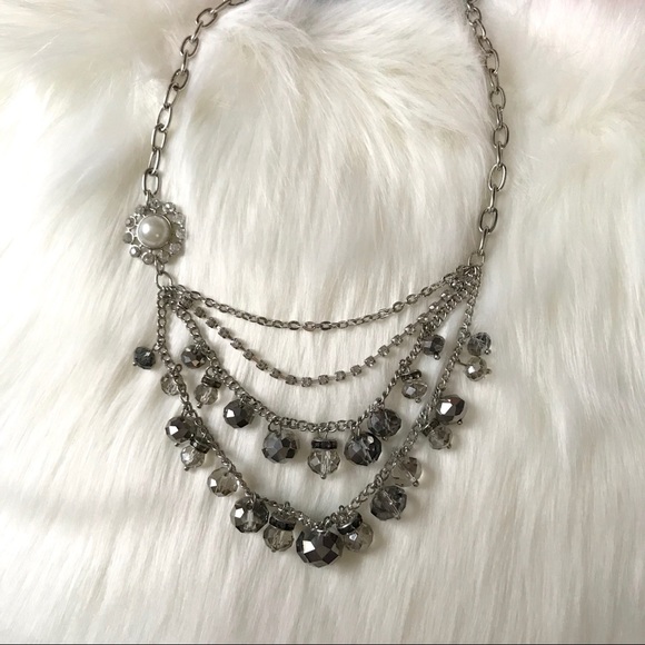 Silver Statement Necklace - Express - Picture 1 of 4